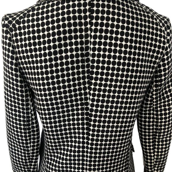 Max Edition Classic Black‎ And White Polka Dot Long Line Coat Jacket | Size 4 - Picture 7 of 15